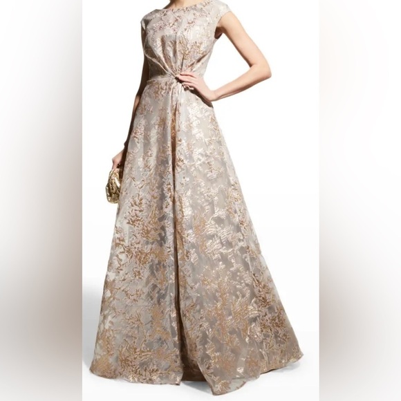 René Ruiz Collection for Neiman Marcus Pleated Jacquard Size 4 - Picture 3 of 6